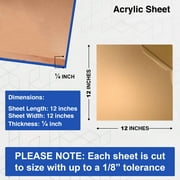 Duco USA-Made Clear Cast Acrylic Sheet 1/4 Inch Thick 12 x 12 - 1 Pack of Transparent Plexiglass Sheet - Lightweight Acrylic Board for Window Replacements, Displays, Signs, and More
