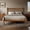 Brown, variant on Merluxy Queen Solid Wood Platform Bed Frame with 47.2" Bobbin Spindle Headboard, Brown, Vertical Turned Posts, Heavy-Duty Wooden Slats Support