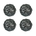 thumbnail image 1 of Unique Bargains 4 Pcs Wicker Rattan Balls 3.9 Inch Rattan Decorative Balls for Vase Fillers Craft Home Decor Black, 1 of 5