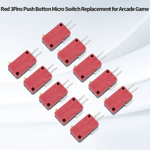 - Micro interruptor de botón de 3 pines para juego de arcade, 10 unidades Ecomeon no