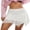 White, variant on LMLYSoH Womens Short Skirts Floral Lace Sheer Asymmetric Frill Hem Soft Lined Waist Ruched Mini Low Rise Skirts