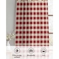 thumbnail image 6 of Western Texas Star Retro Sheer Curtains 63 Inch Length 2 Panels Set for Living Room/Bedroom, Country Vintage Red Beige Plaid Kitchen Curtains Grommet Semi-Sheer Curtains Window Treatments 42"x63"x2, 6 of 7