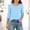 #04Blue, variant on Children's Solid Color Round Neck 3/4 Sleeve Top (5-15Y) - Mid Size Casual Outerwear Base Shirt for Everyday Comfort, Limited Time Offer Under 10 Dollars