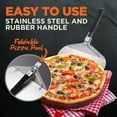 thumbnail image 4 of NutriChef 12” x 25” Aluminum Pizza Peel Durable Metal Spatula W/ Folding Handle for Easy Storage, 4 of 8