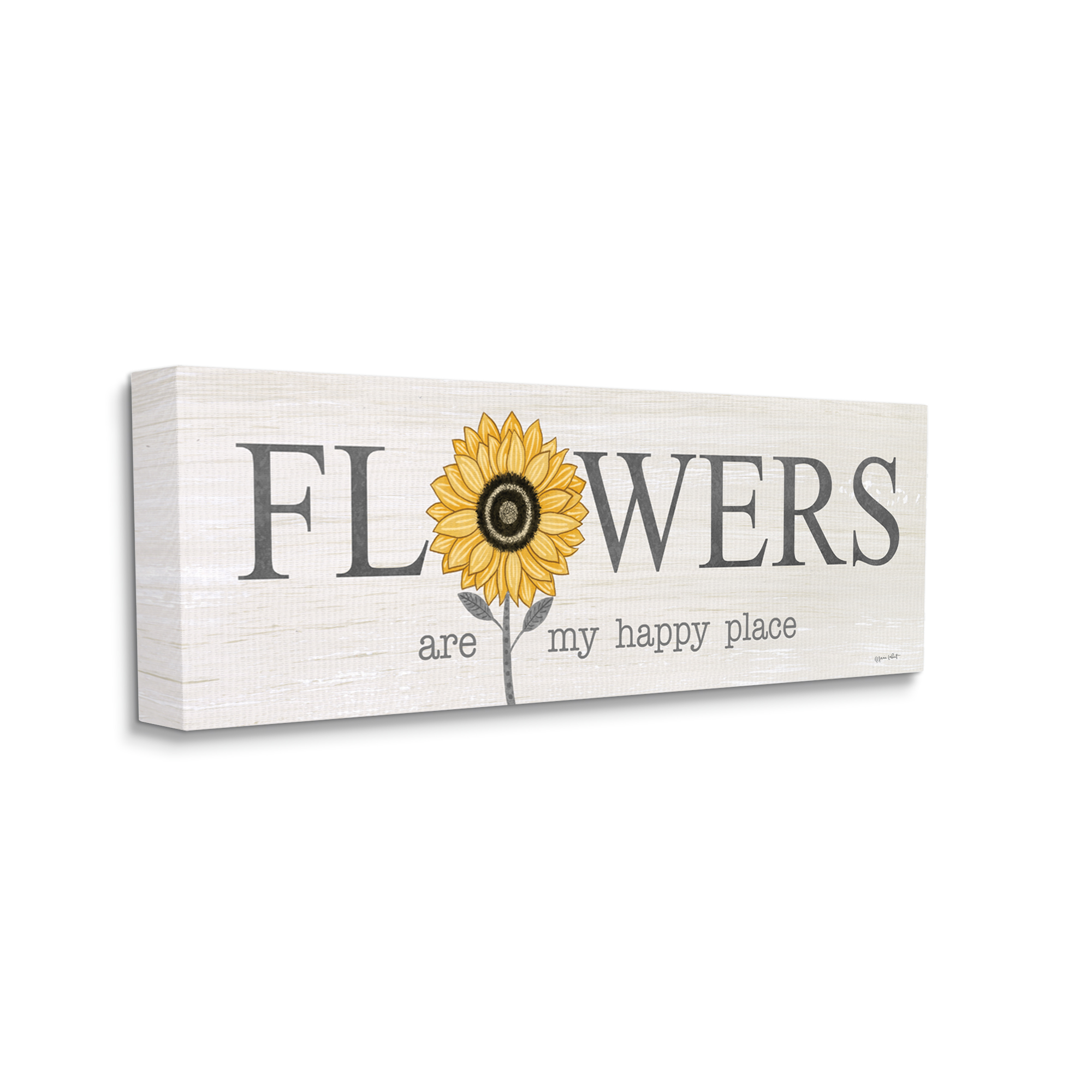 Stupell Flowers My Happy Place Sunflower Botanical & Floral Painting Gallery Wrapped Canvas Print Wall Art
