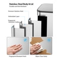thumbnail image 3 of Dual Compartment Kitchen Trash Can, 2 x 10.5 Gallon Stainless Steel Garbage & Recycling Bin Combo for Kitchen, Soft Close Lids, Odor Proof, Hands Free, 3 of 9