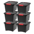 thumbnail image 1 of IRIS USA, 19 Quart Stack & Pull™ Box, 6 Pack, Black, 1 of 7