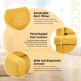 thumbnail image 4 of Hramk Mid-Century Accent Chairs, Yellow Linen Fabric Armchair, Upholstered Single Sofa Chairs for Bedroom Living Room, 4 of 6
