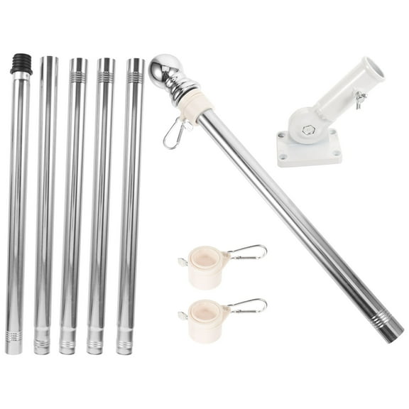 OUNONA 1 Set Flag Pole Adjustable Mount Bracket Courtyard Flag Holder Aluminum Alloy Flag Pole with Bracket