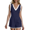 thumbnail image 1 of Pantalones Cortos Casuales Rompers para las Mujeres Traje de Juego Corto Suave Suelto con Bolsillos Elástico Cómodo para la Playa Casa Trabajo Diario Vacaciones Deporte Ocio, 1 of 7