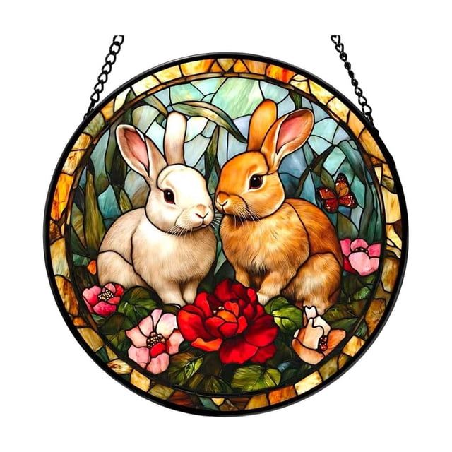 ERK 1Pcs Stained Window Hanging For Home Garden With Suction Cups