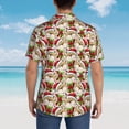 thumbnail image 4 of Balery Christmas Hat bear Camisas hawaianas de manga corta para hombre, camisas playeras de corte holgado, camisas de vacaciones con botones,Medium, 4 of 7