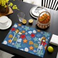 thumbnail image 4 of Set of 4 Tropical Ocean Theme Placemats, Heat Resistant and Wrinkle Free Flax Table Mats, Machine Washable with Starfish Coral Seahorse Pattern for Beach Summer Dining Table, 4 of 6
