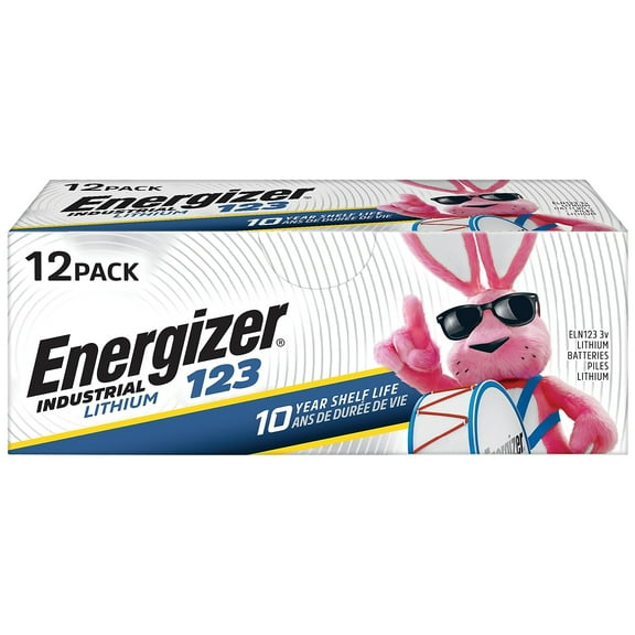 Energizer ELN12312 3V Industrial Lithium CR123 Photo Battery (12/Pack)