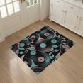 thumbnail image 3 of ODIKA 3'x5' Washable Accent Rug Record Vinyl Abstract Inspired Musical Crisp Composition Shaped for Bedside, Nursery Room, Pet Friendly & Non-Shedding, 3 of 7