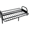 thumbnail image 4 of Black Adjustable Futon Frame | Sturdy Metal | Modern Contemporary Style | 77.5" W x 53.5" D | L-Shape to Lay-Flat | Sleek Black Finish | Primary Living Space | China, 4 of 7