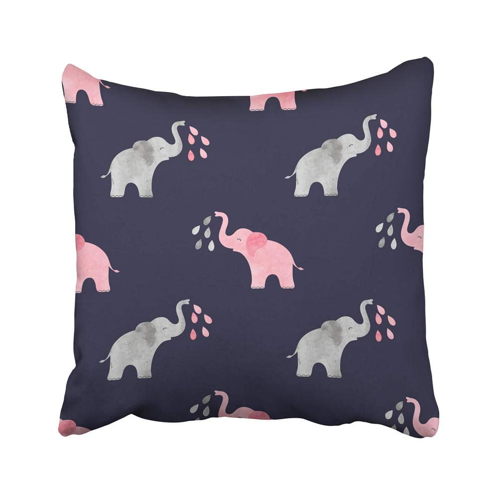 ARHOME Gray Animal Cute Watercolor Elephants Pattern Simple Pink Baby