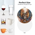 thumbnail image 6 of Vsdgher Colorful Owl Tattoo Art Leather Coasters for Drinks, Durable Drink Coasters 4 Set for Tabletop Protection, Luxurious Home Décor and Housewarming Gift-Round Shape, 6 of 6