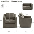 thumbnail image 2 of UIXE Swivel Accent Chair Set of 2, Chenille Upholstered Arm Chair for Living Room, Modern Club Armchair Comfy Single Sofa Bedroom Reading Seat, Sand, 2 of 7