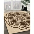 thumbnail image 3 of Ahgly Company Machine Washable Indoor Square Transitional Saddle Brown Area Rugs, 3' Square, 3 of 7