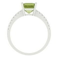 thumbnail image 4 of 2.7 ct Brilliant Asscher Cut VVS1 Natural Peridot 14k White Solid Gold Solitaire with Accents Wedding Bridal Anniversary Engagement Ring size 8.25, 4 of 7