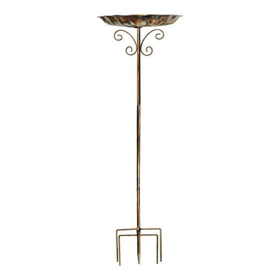 colaxi Bird Bath Bowl Birdbath Sturdy Iron Detachable Easy to Assemble Bird Feeder with Stake for Porch Backyard Patio Outside Decor