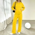 thumbnail image 5 of vdgthytj Sweatsuits Women 2 Piece Outfit Full Zip Long Sleeve Hooded Jackets Drawstring Straight Leg Pants Fall Casual Athletic Sets(X-Large,Yellow), 5 of 7