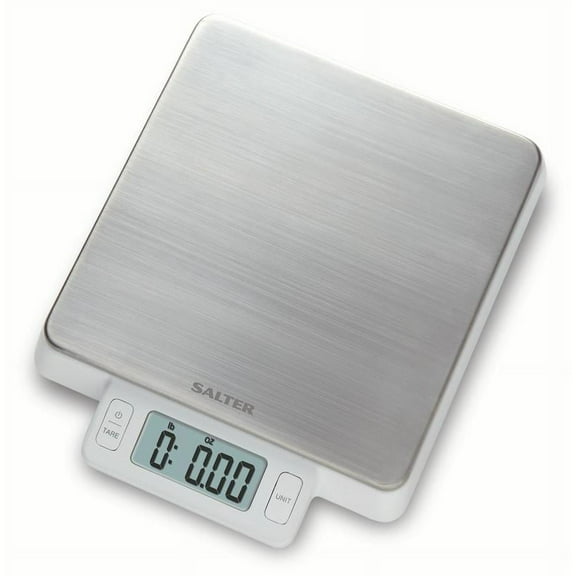 Salter 1078SS White Digital Kitchen Scale with Stainless Steel Platform