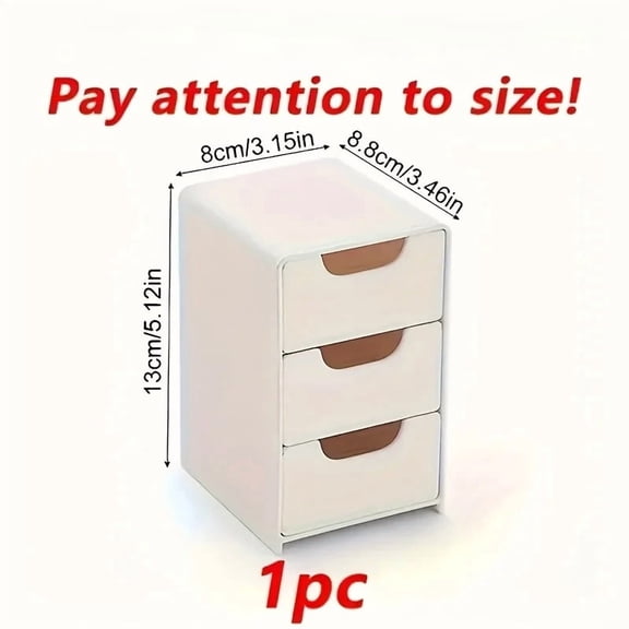 Chic 3-Tier Desk Organizer with Drawers - Ideal for Office Supplies, Jewelry & Cosmetics Storage - Portable Divider Box