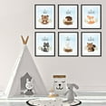 thumbnail image 5 of Koyal Wholesale Nursery Kids Room Woodland Animals Unframed Wall Art Poster, 8.5x11-inch, Inspirational, Cute Watercolor Blue Sky, Bear Raccoon, Fox, Bear, Squirrel, 6-Pack, 5 of 5