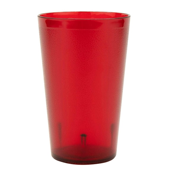 G.E.T. Heavy-Duty Shatterproof Stackable Plastic Tumbler Cups, BPA Free, 32 Ounce, Wide, Red (Set of 12)