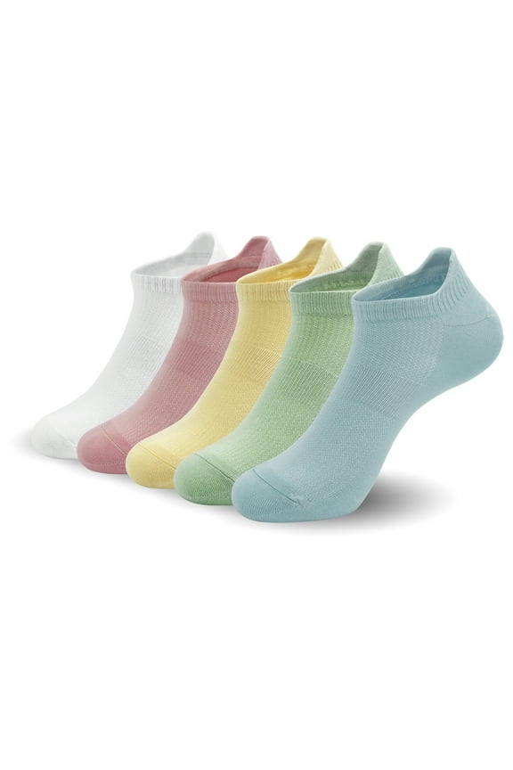 SERISMPLE Women's Summer Lightweight No-Show Athletic Socks - 5 Pairs (Assorted2,Medium)