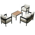 thumbnail image 6 of Harper & Bright Designs 4 Pieces Outdoor Patio Conversation Set, Iron Outdoor Seating Set with Loveseat Sofa, Coffee Table and 2 Chairs for Backyard Garden Balcony, Beige, 6 of 15
