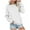 White, variant on Viikei Zip Up Hoodies for Women Sweatshirt for Women Women's Fashion Solid Loose Round-Neck Long Sleeve Pocket Blouse Sweater