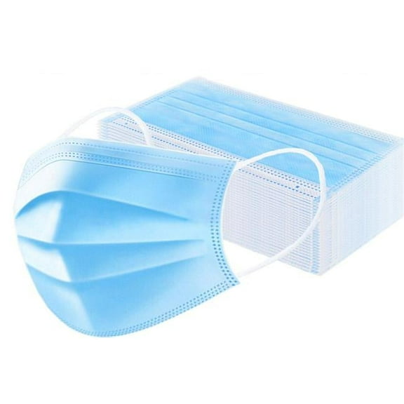 Disposable 3 Ply Facemask, Blue - Set of 50