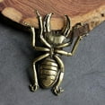 thumbnail image 3 of Grandest Birch Study Beetle Figurine Personality Brass Art Tea Pet Beetle Sculpture for Desktop Beetle Figurine, 3 of 8