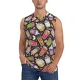thumbnail image 2 of Lsque Milk Tea Print Men's Cotton Blend Sleeveless Muscle Shirts (S-3XL)- Moisture Wicking, Odor Protection, UPF 30+,Small, 2 of 8