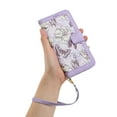thumbnail image 5 of Compatible with iPhone SE 2022 Vintage Flower Wallet Case Magnetic Closure Cover with Card Slots, 5 of 5