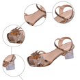thumbnail image 6 of Rokment Glitter Sequin Butterfly Dressy Sandals for Women Bridal Elegant Bling Square Toe Clear Chunky Block High Heels Summer Dress Shoes 2026 Gold Size 7.5, 6 of 7