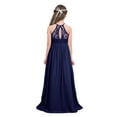 thumbnail image 2 of TiaoBug Big Girls Halter Neck Chiffon Flower Girls Dress Princess Pageant Wedding Bridesmaid Formal Party Evening Maxi Gown, 2 of 5