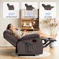 thumbnail image 3 of LOMAN KEVER Massage Heated Recliner Chair, 35" Width Recliner Sofa Chair, Living Room Chairs Manual Recliner Chair Home Theater Seating (Velvet, Brown), 3 of 7