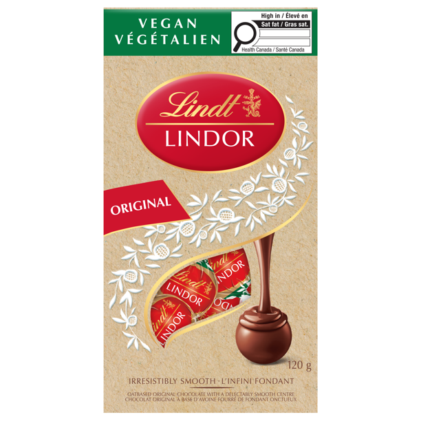 Lindt LINDOR Vegan Chocolate Truffles Bag (Original Flavour), 120g