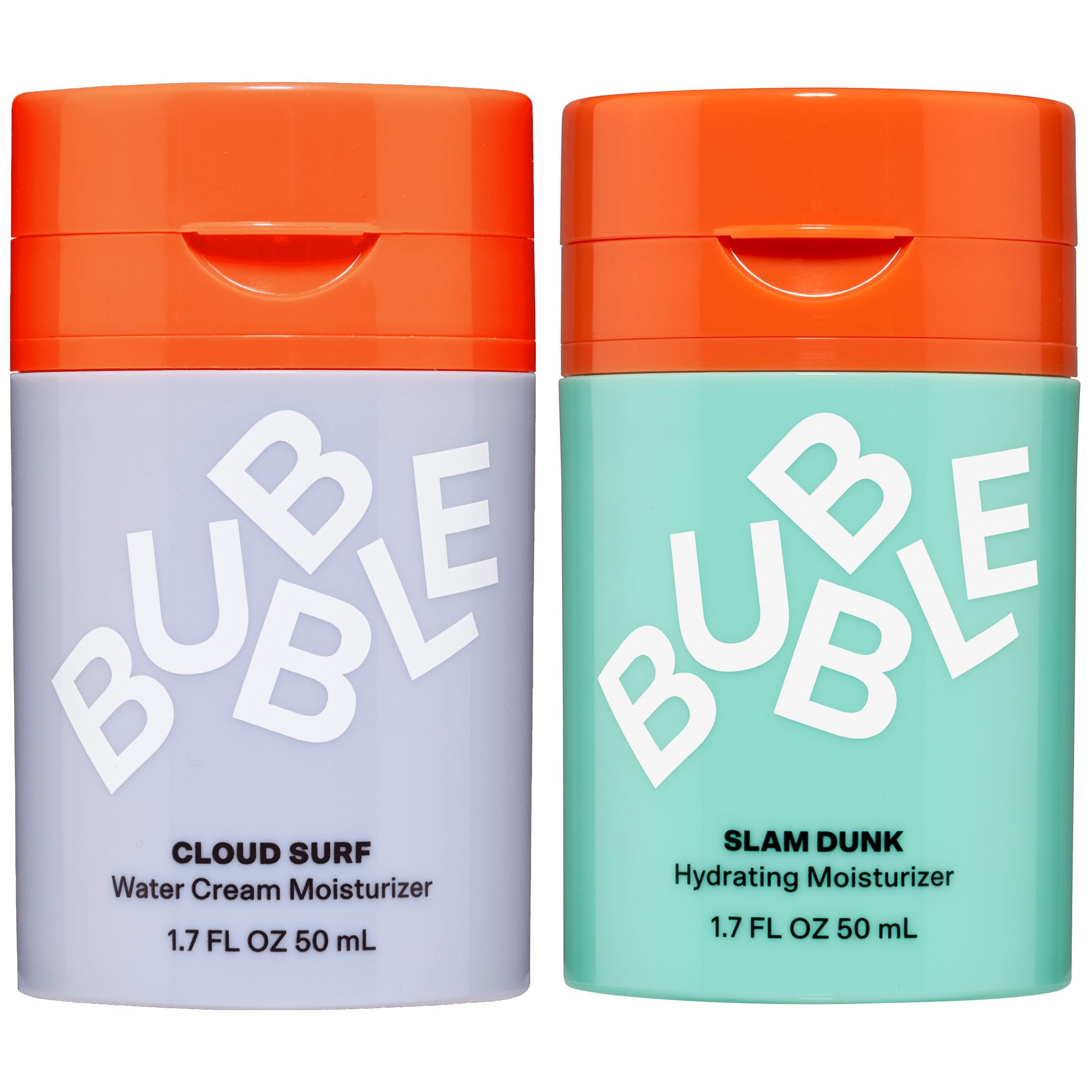 Bubble Skincare Moisturizer Duo Bundle: Cloud Surf Water Cream & Slam Dunk Hydrating Face Moisturizer