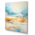 thumbnail image 2 of Designart "Mirage of the Desert in Blue and Orange III" Abstract Canvas Wall Art - Modern Blue Tachisme Bedroom Canvas Wall Art, 2 of 6