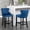 Blue, variant on Velvet Wing-Back Bar Stools Set of 2, Button Tufted with Nailhead Trim & Solid Wood Legs, Counter Height Bar Chairs for Kitchen Island Dining Room Pub，Blue