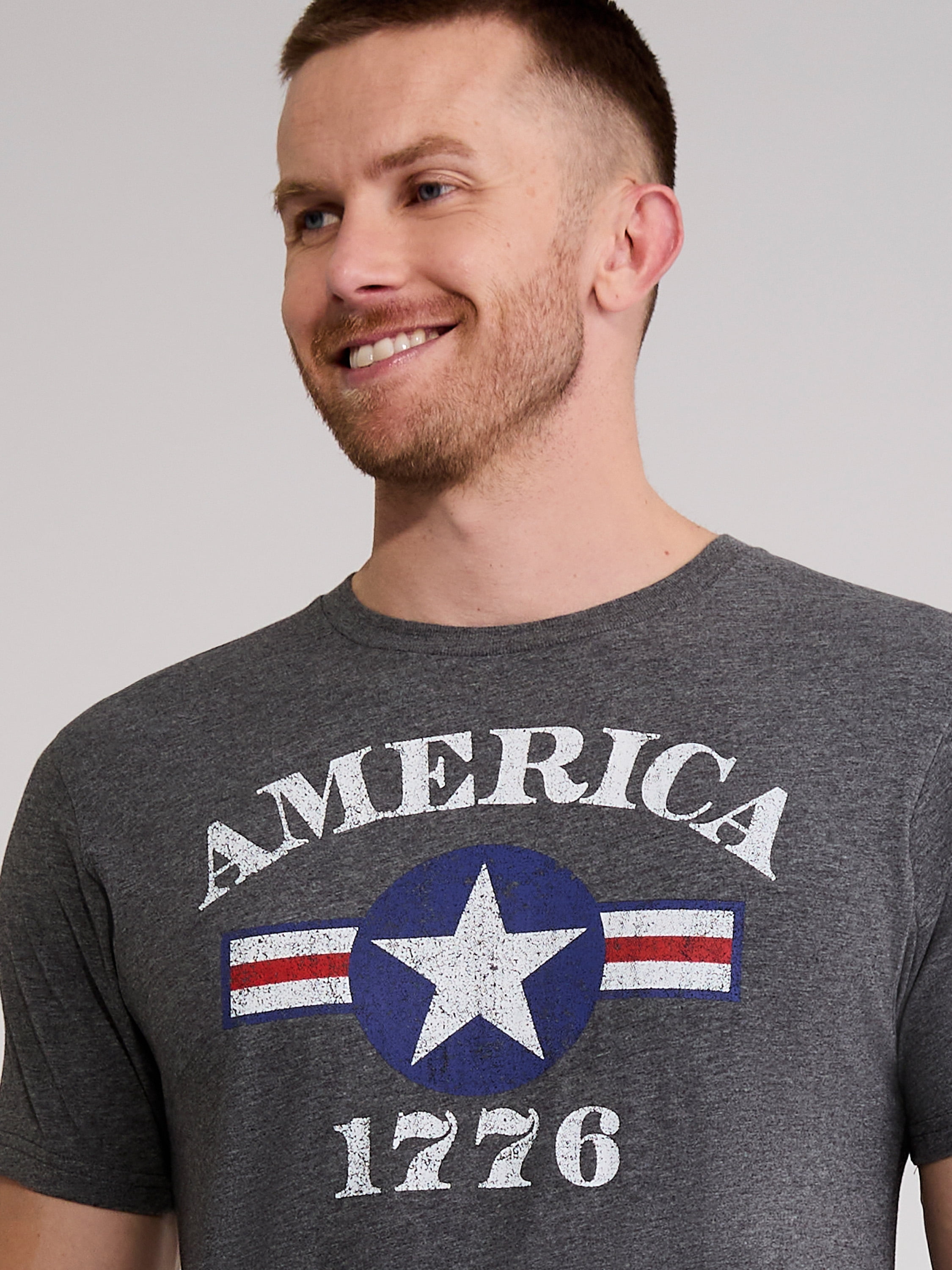 Men’s and Big Men's 4th of July USA 1776 Icon Americana Graphic Tee Shirt by Way to Celebrate, Sizes XS-3XL