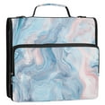 thumbnail image 4 of 3 Ring Zipper Binder with Shoulder Strap Waterproof Trapper Keeper 2 Inch D-Ring 500 Sheets Capacity Pastel Pink Blue Marble, 4 of 8
