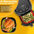 thumbnail image 3 of YWC- 8 Pouces Doublures en Silicone pour Friteuse Carrées (2 Pack) Rouges et Noires Inserts Réutilisables Antiadhésifs avec Poignées pour Cuisson Sans Dégâts et Résistance à la Chaleur – Compatibles avec Ninja COSORI Chefman et Plus, 3 of 4