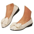 thumbnail image 3 of Xiaoxatg Women's Casual Shoes Foreign Trade Large Size Bow Low Heel Breathable Fabric Boat Shoes for Everyday Use 6.5 White, 3 of 9