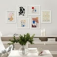 thumbnail image 2 of PixonSign Framed Canvas Print Wall Art Set - Matisse Shapes Plants & Colorful Abstract Face Painting - Set of 6 Geometric Minimalism Poster Cultural Art Wall Décor - 12"x16"x6 White, 2 of 5